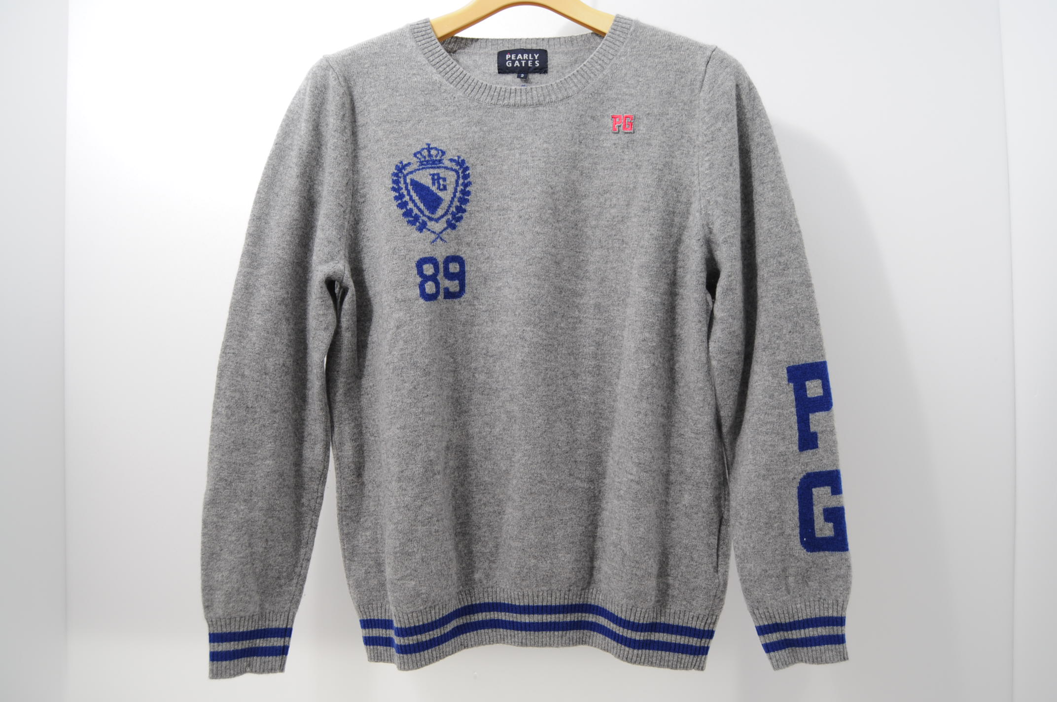 パーリーゲイツカシミヤタッチニットプルオーバーカモドット柄メンズサイズ5 ウエア(男性用) プロモーション到着
