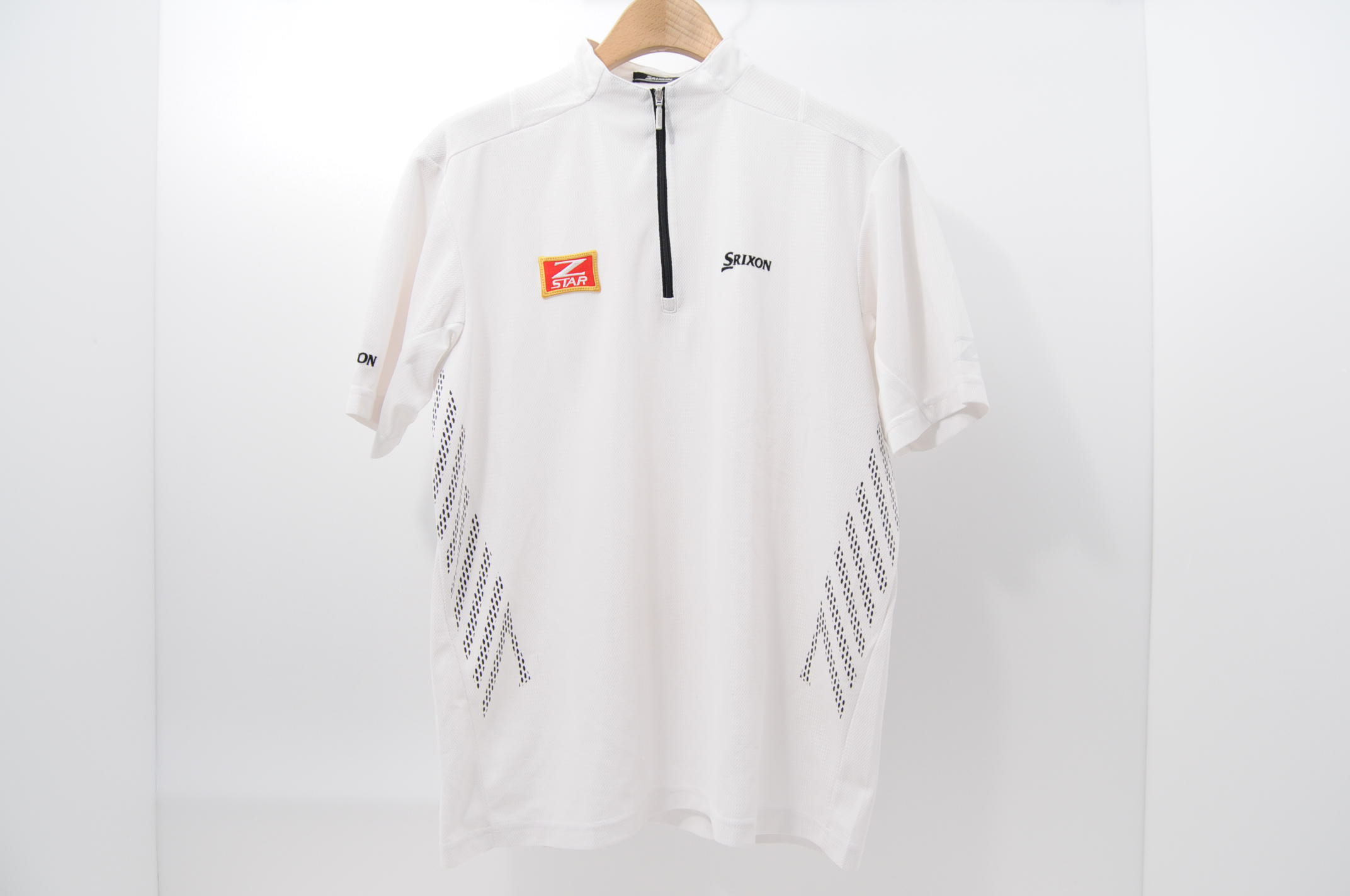 Srixon スリクソン 総柄 L 半袖ポロシャツ 中古 ホワイト系