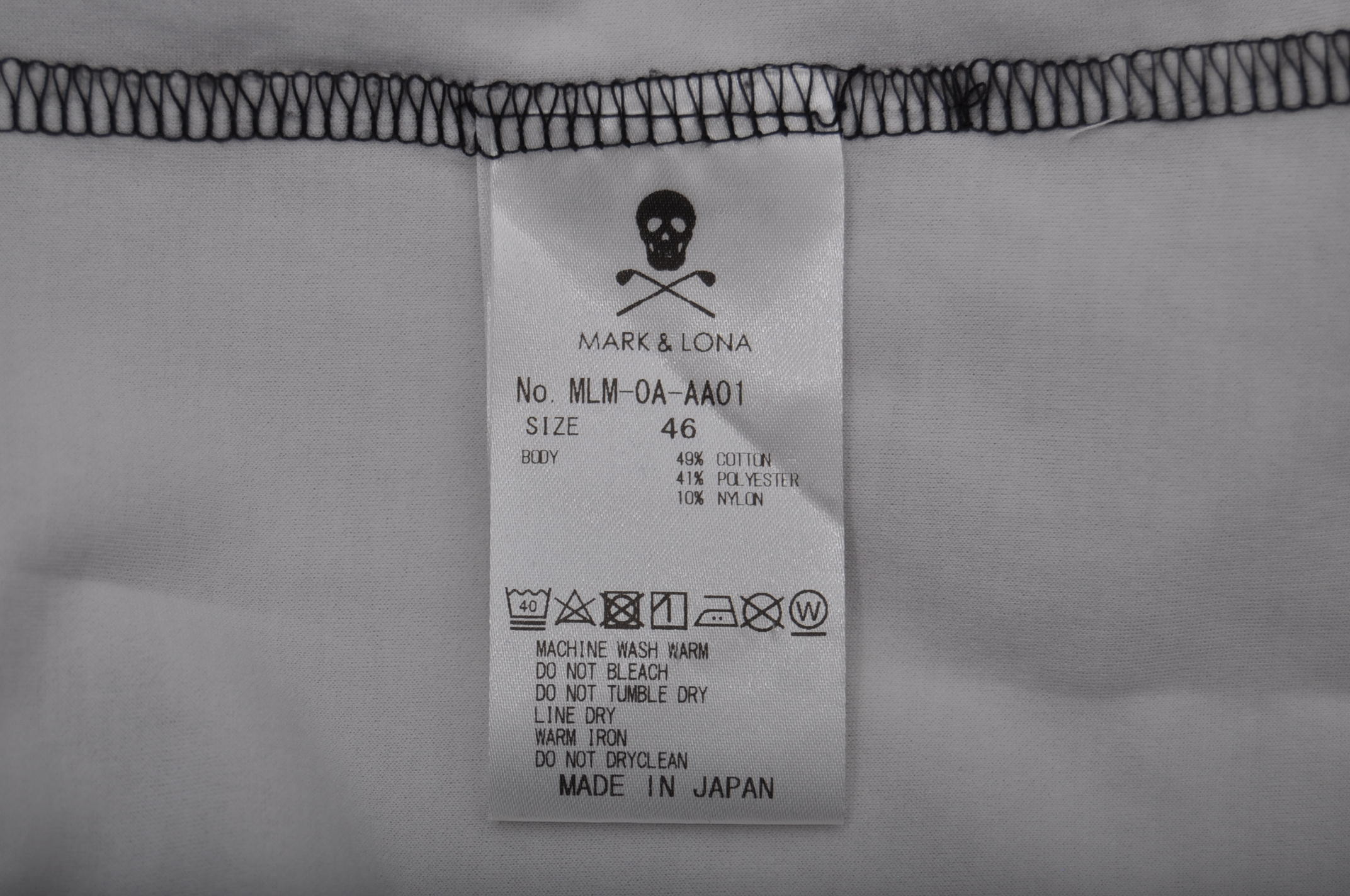 マーク＆ロナ☆半袖モックネックシャツ☆黒×赤×白/グラデーション☆46 