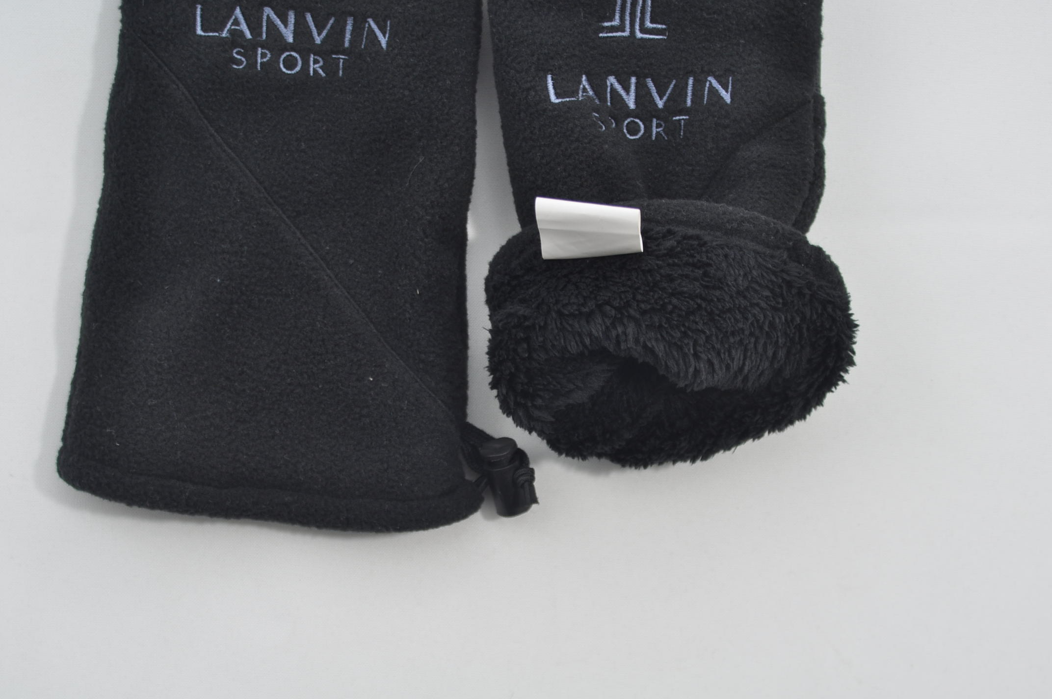 ランバン☆LANVIN☆ハンドウォーマー☆フリース地☆裏ボア☆両手用☆黒