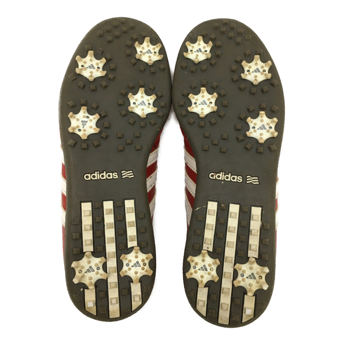 中古 アディダス adidas ゴルフシューズ 25.5 レッド 赤 サンバ