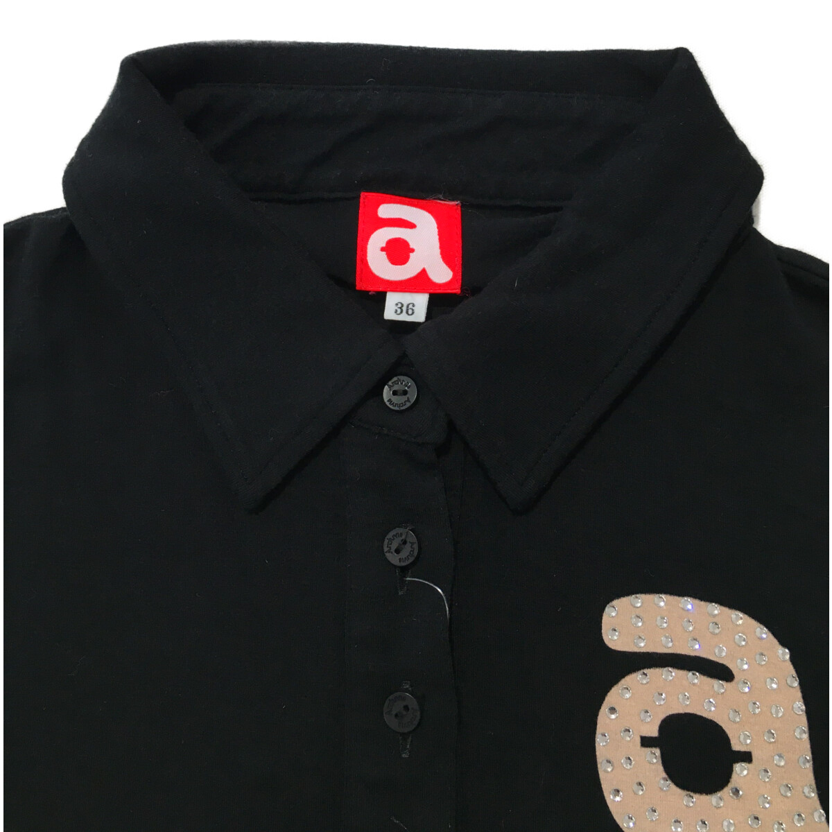 archivio アルチビオ 半袖ポロシャツ 白×レッド ハーフジップ