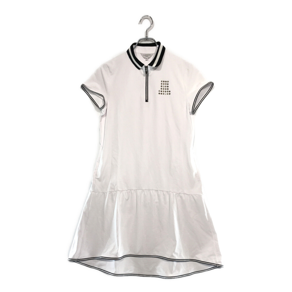 LANVIN SPORT ランバンスポール ワンピース ロゴ 半袖 黒 白 38