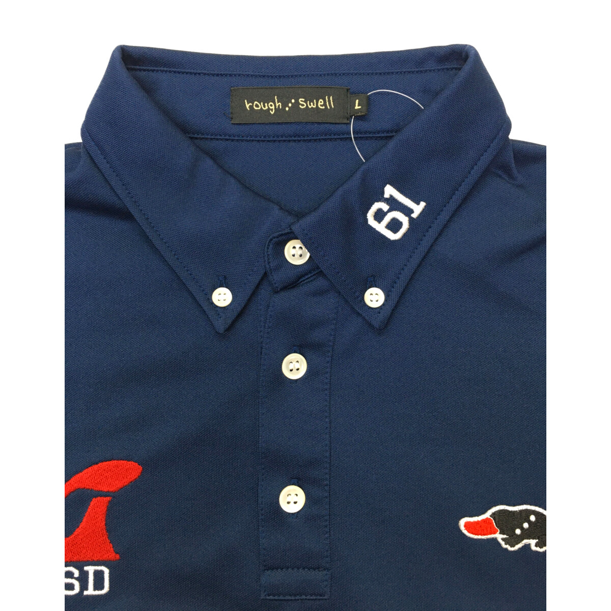 Rough and Swell Duckbills ネイビー ポロシャツ 中古 メンズ ラフ＆スウェル rough&swell 半袖ポロシャツ L 紺