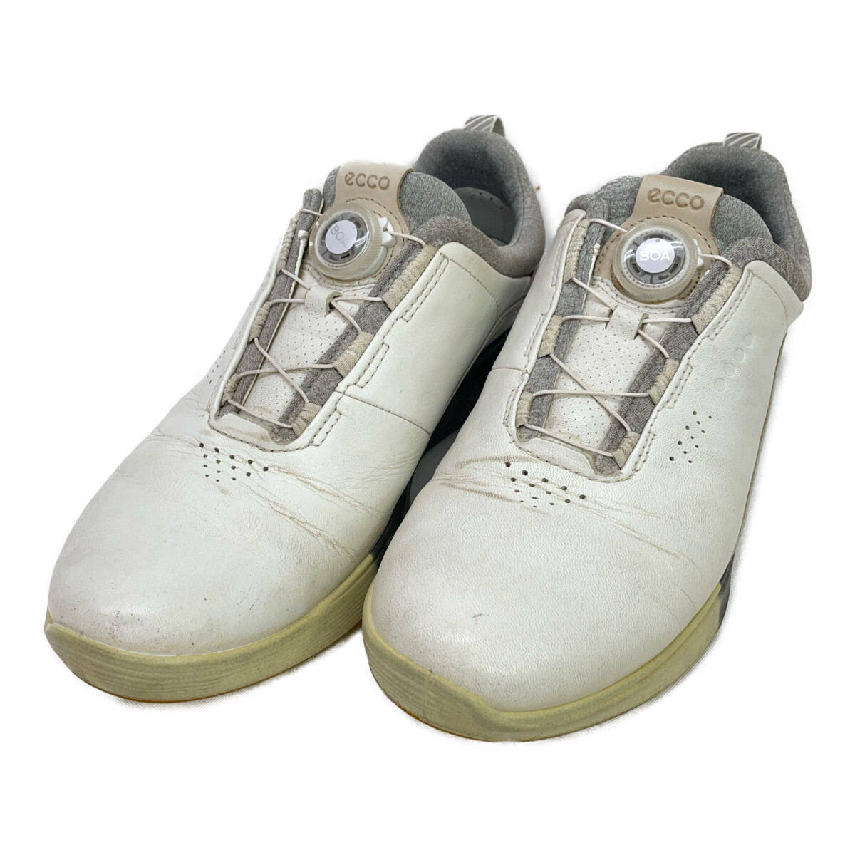 中古 エコー ecco ゴルフシューズ 42 26 ホワイト 白 S-THREE