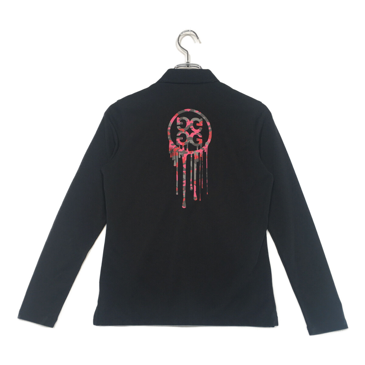 coco 中古 デサントゴルフ DESCENTE GOLF レディース 長袖ポロシャツ L 黒  ブラック  ストレッチ 中古 レディース デサントゴルフ DESCENTE GOLF 長袖ポロシャツ