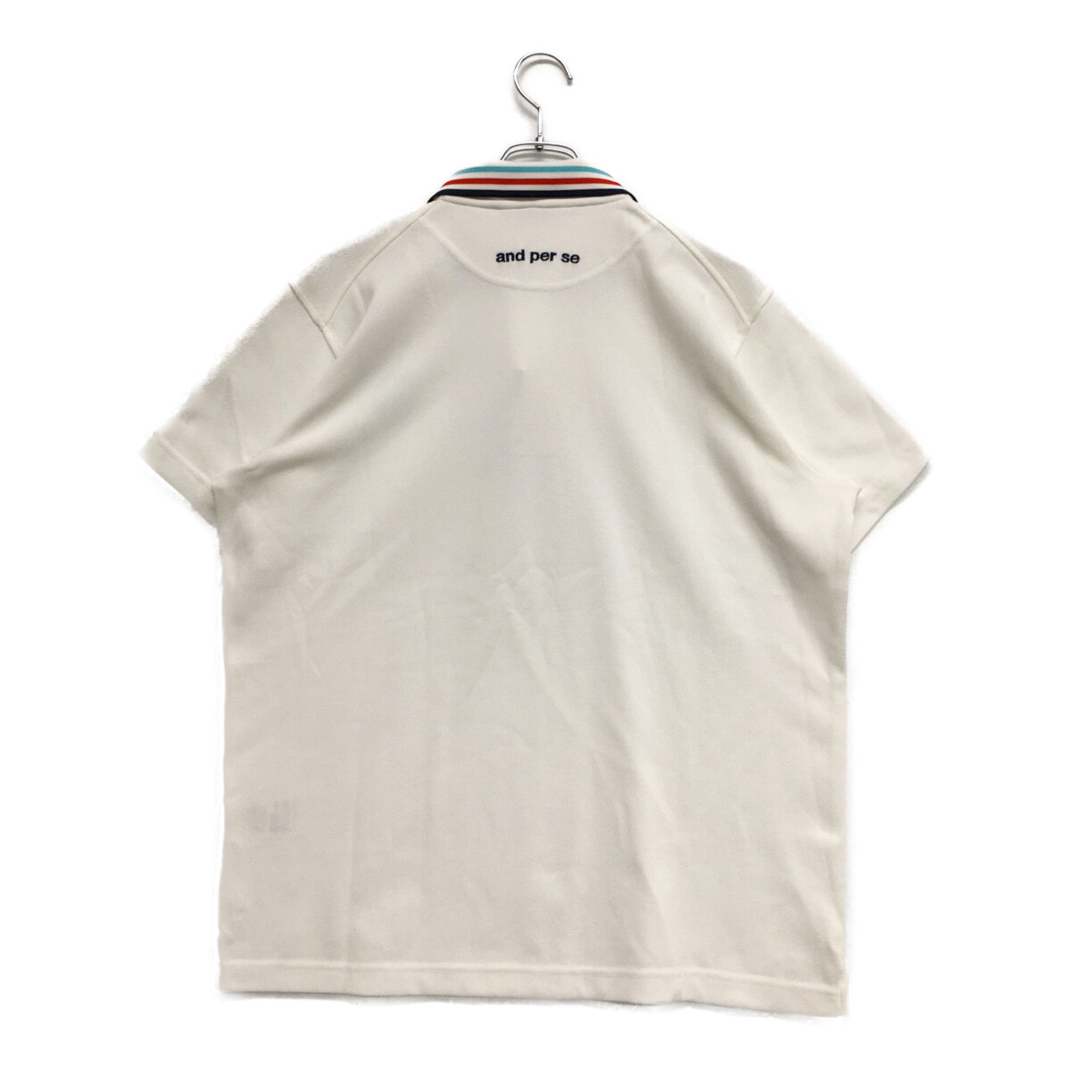 中古 メンズ アンパスィ and per se 半袖ポロシャツ LL 白