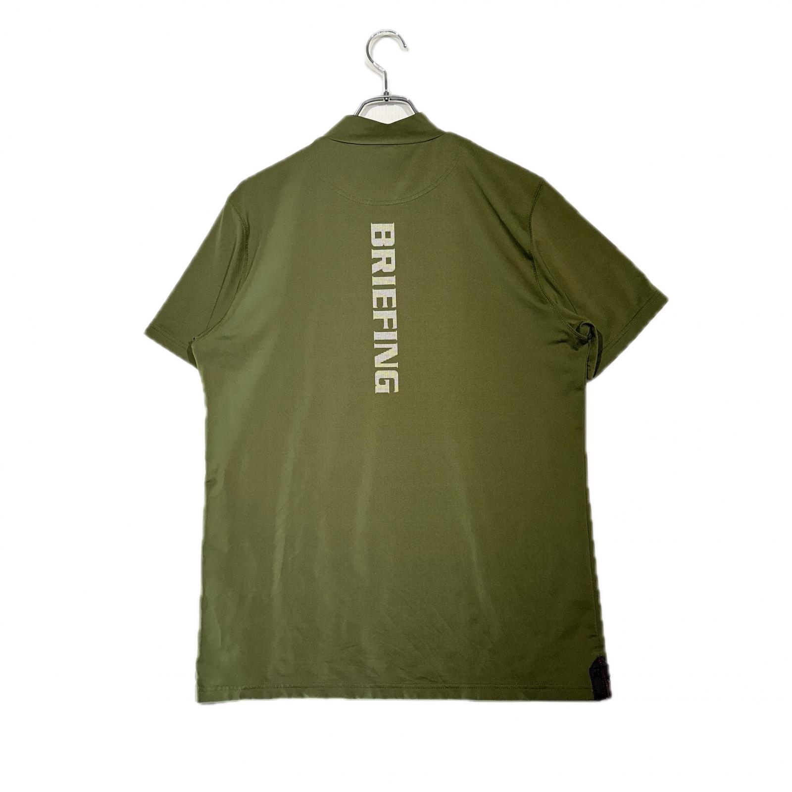 BRIEFING ブリーフィング カーキ 半袖ポロシャツ M 超美品】ブリーフィング 半袖ポロシャツ カーキ ロゴ黒 メンズ M