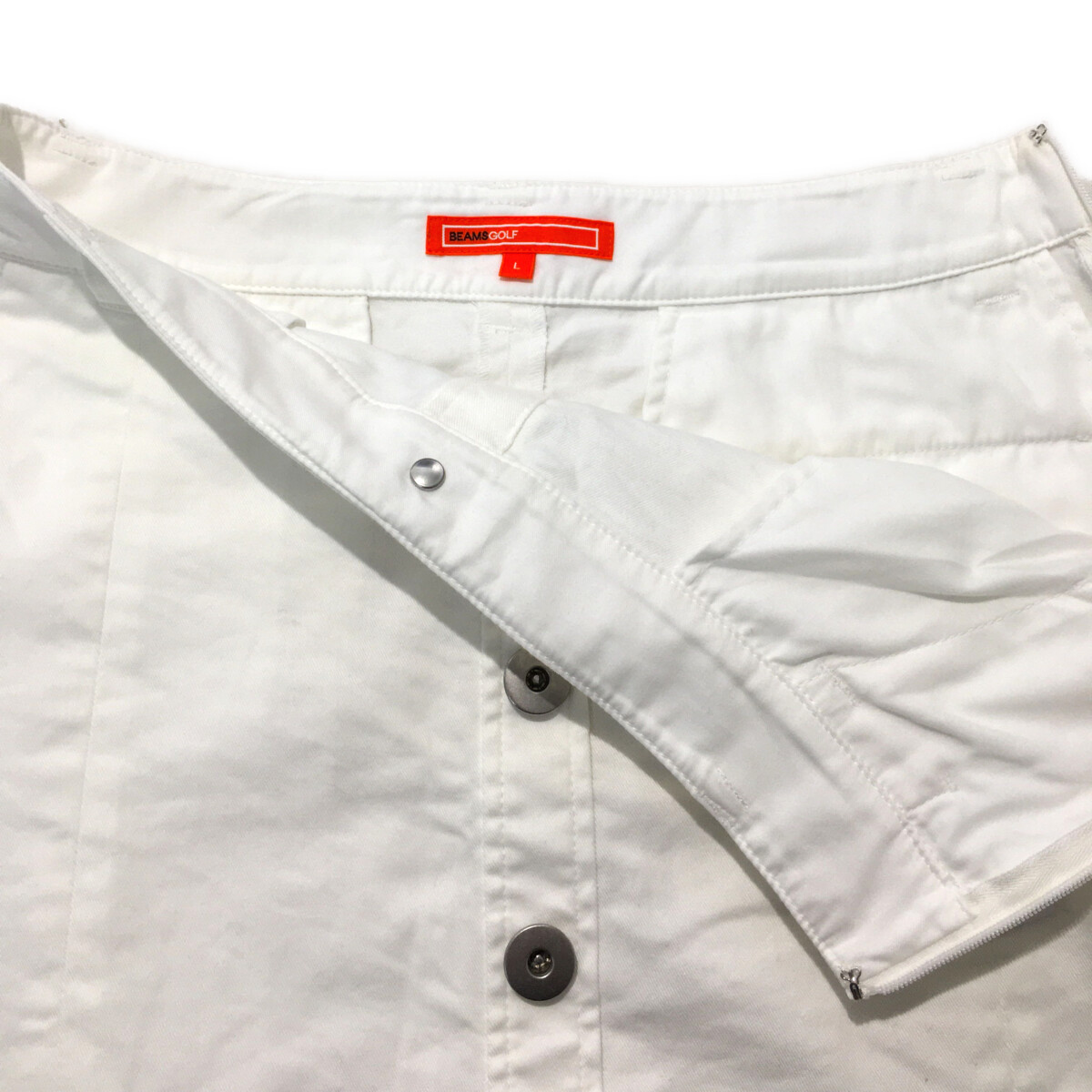 【美品】BEAMS ビームスL トレーナー ゴルフウェア ホワイト BEAMS GOLF（ビームス ゴルフ）ORANGE LABEL / 襟付き ニット