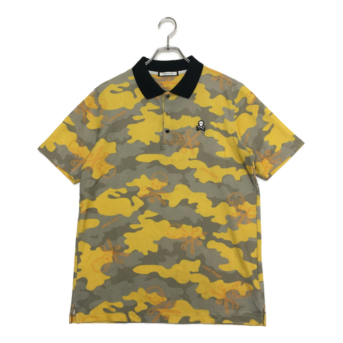 MARK&LONA マークアンドロナ　ポロシャツ　迷彩　メンズ　青　48 半袖 MARK&LONA マークアンドロナポロシャツ迷彩メンズ青48 半袖