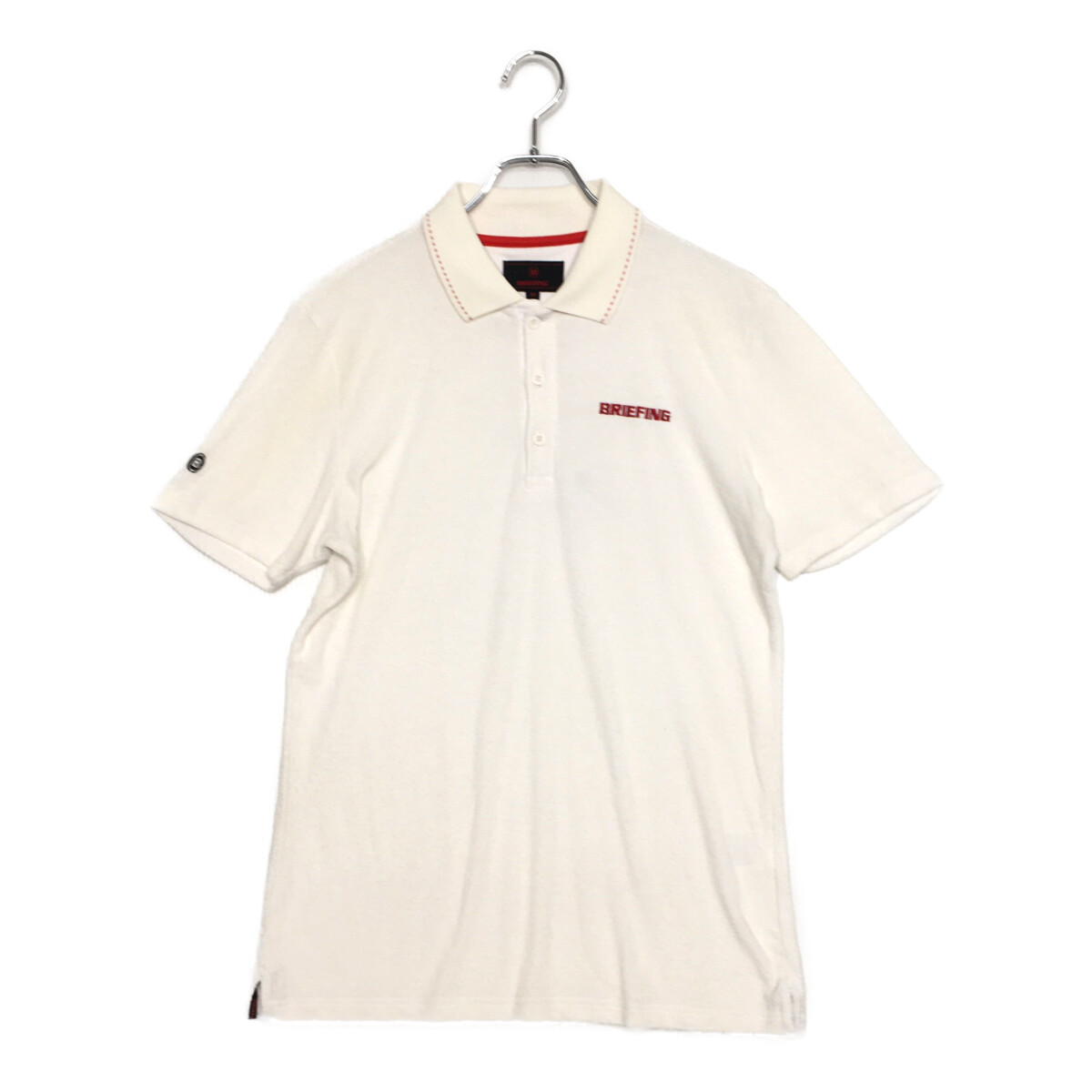 BRIEFING ポロシャツ M 白 中古 メンズ ブリーフィング BRIEFING 半袖ポロシャツ M 白
