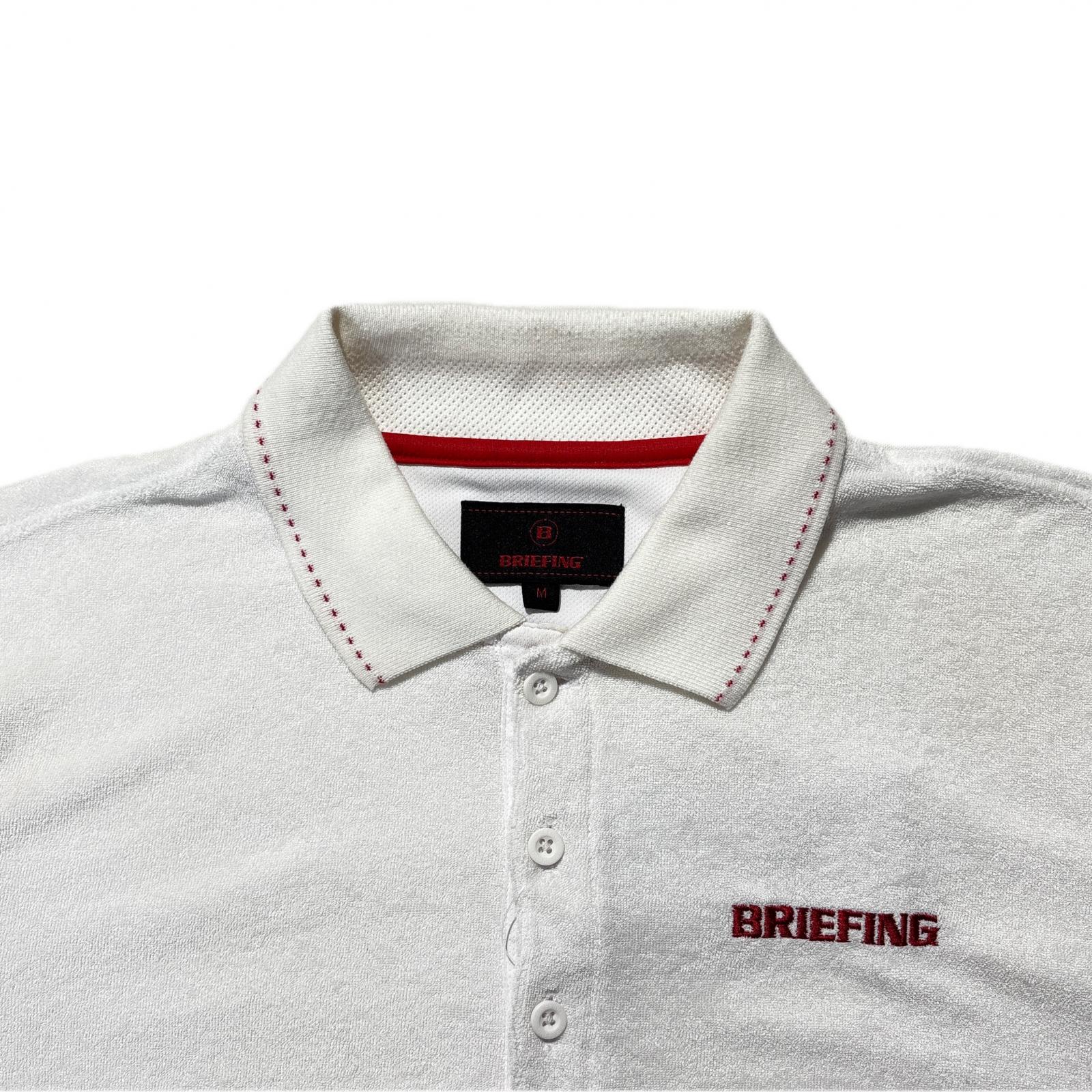BRIEFING ホワイト ポロシャツ Mサイズ 中古 メンズ ブリーフィング BRIEFING 半袖ポロシャツ M 白