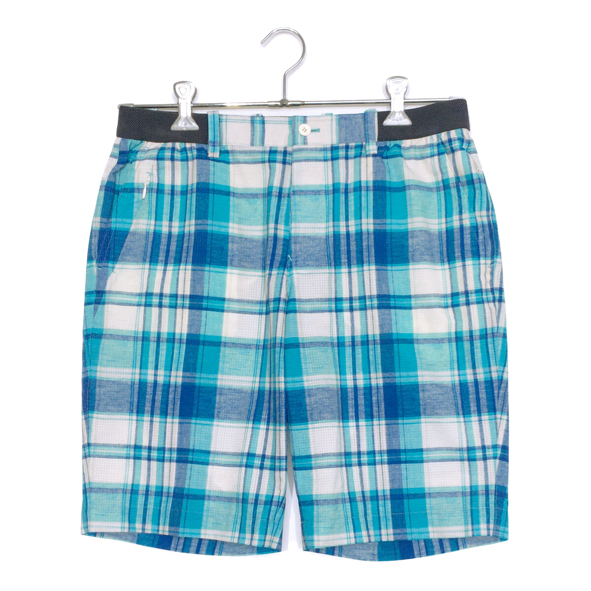 サイズ：M BEAMS GOLF ビームスゴルフ  裏メッシュ クロップドパンツ チェック柄 ネイビー系 [240101417649] ゴルフウェア メンズ ストスト サイズ：M BEAMS GOLF ビームスゴルフ 裏メッシュ クロップド