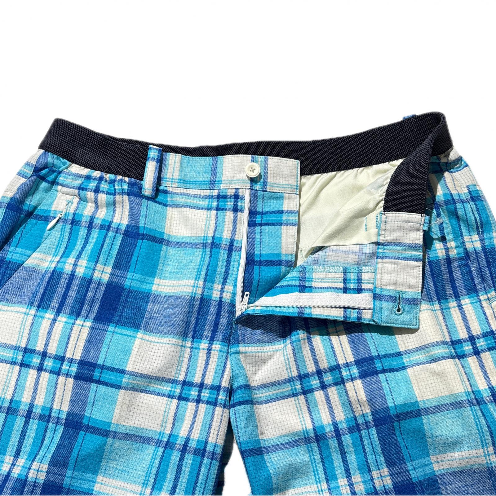 BEAMS - coco 中古 ビームスゴルフ BEAMSGOLF メンズ パンツ 46(M) 青×紺 ブルー系 チェック柄 ストレッチ 秋冬 中古 メンズ ビームスゴルフ BEAMSGOLF ハーフパンツ 46(M) 青系