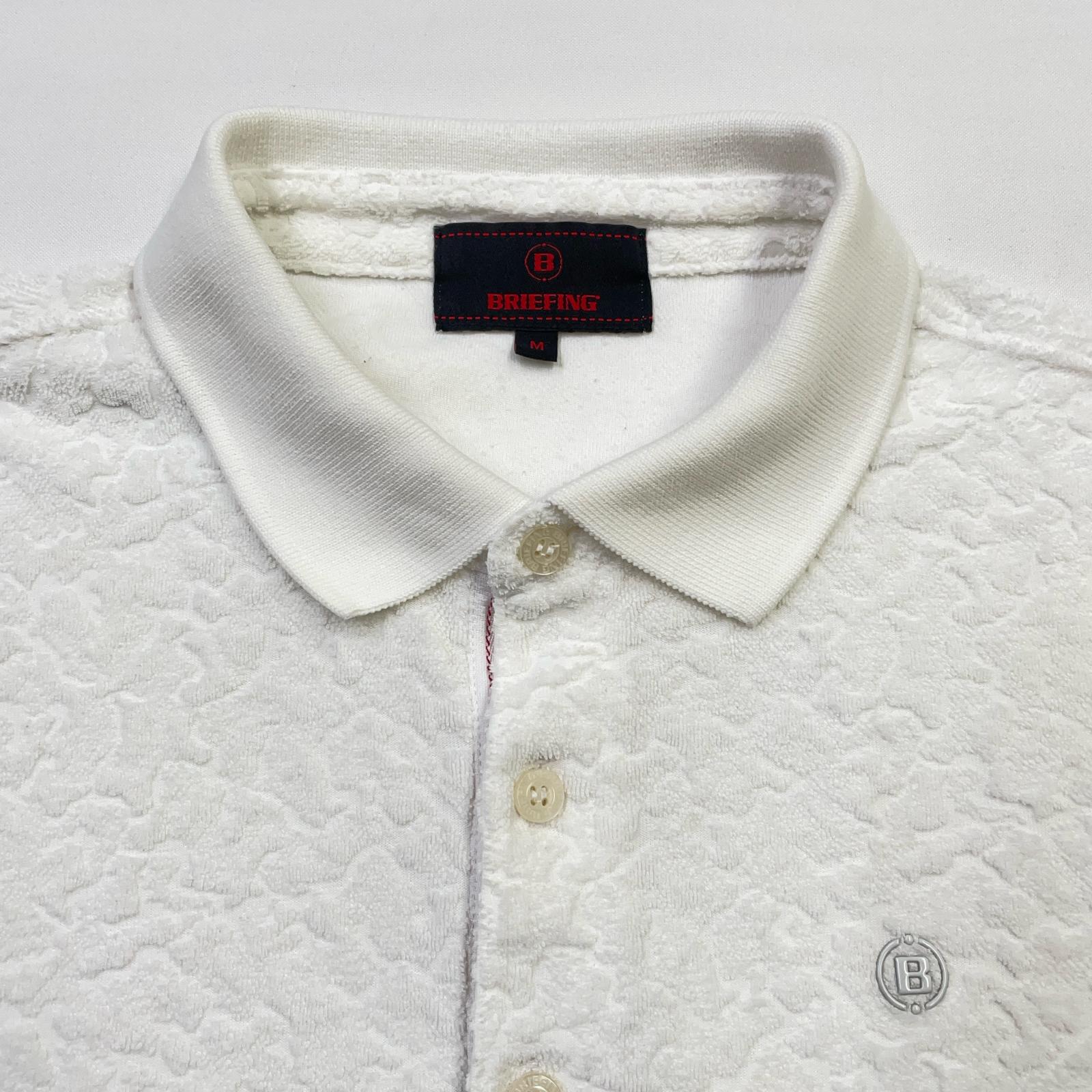 中古 メンズ ブリーフィング BRIEFING 半袖ポロシャツ M 白
