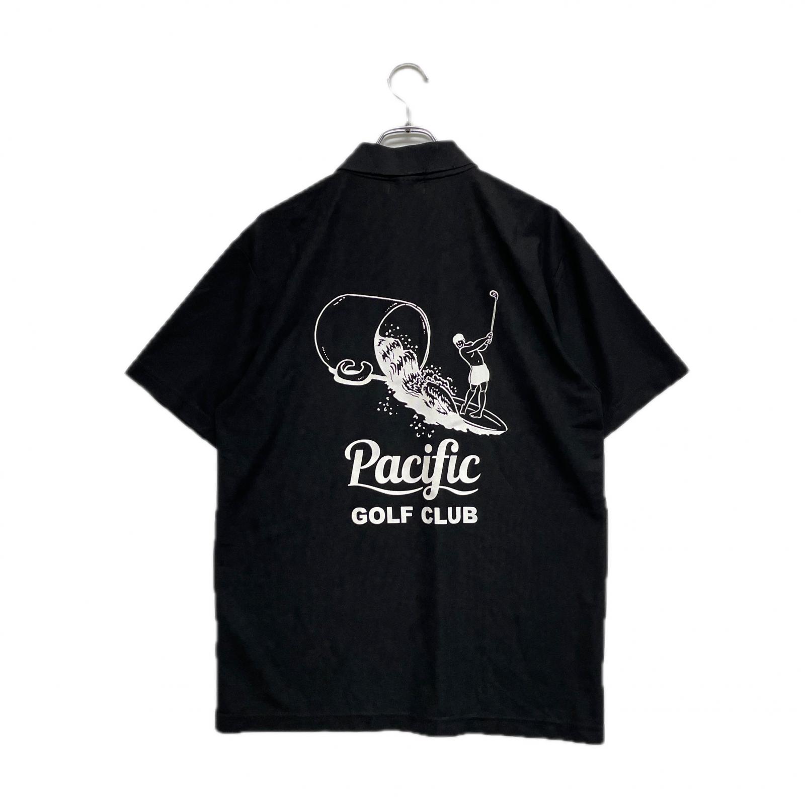 coco 中古 シーピージーゴルフ CPG GOLF メンズ 半袖ポロシャツ 3(L) 黒 ブラック 薄手 中古 メンズ パシフィックゴルフクラブ PACIFIC GOLF CLUB 半袖
