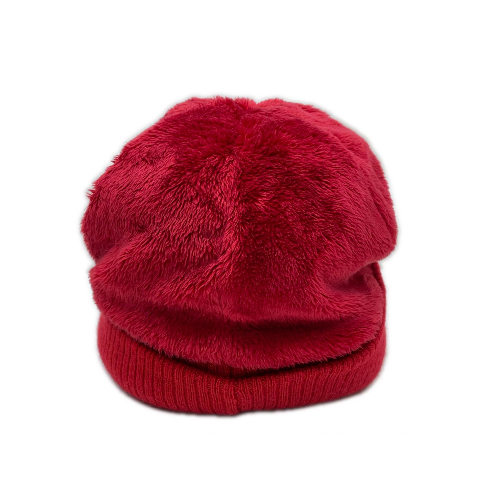 中古 アルチビオ archivio つば付ニット帽 赤 レッド ボア