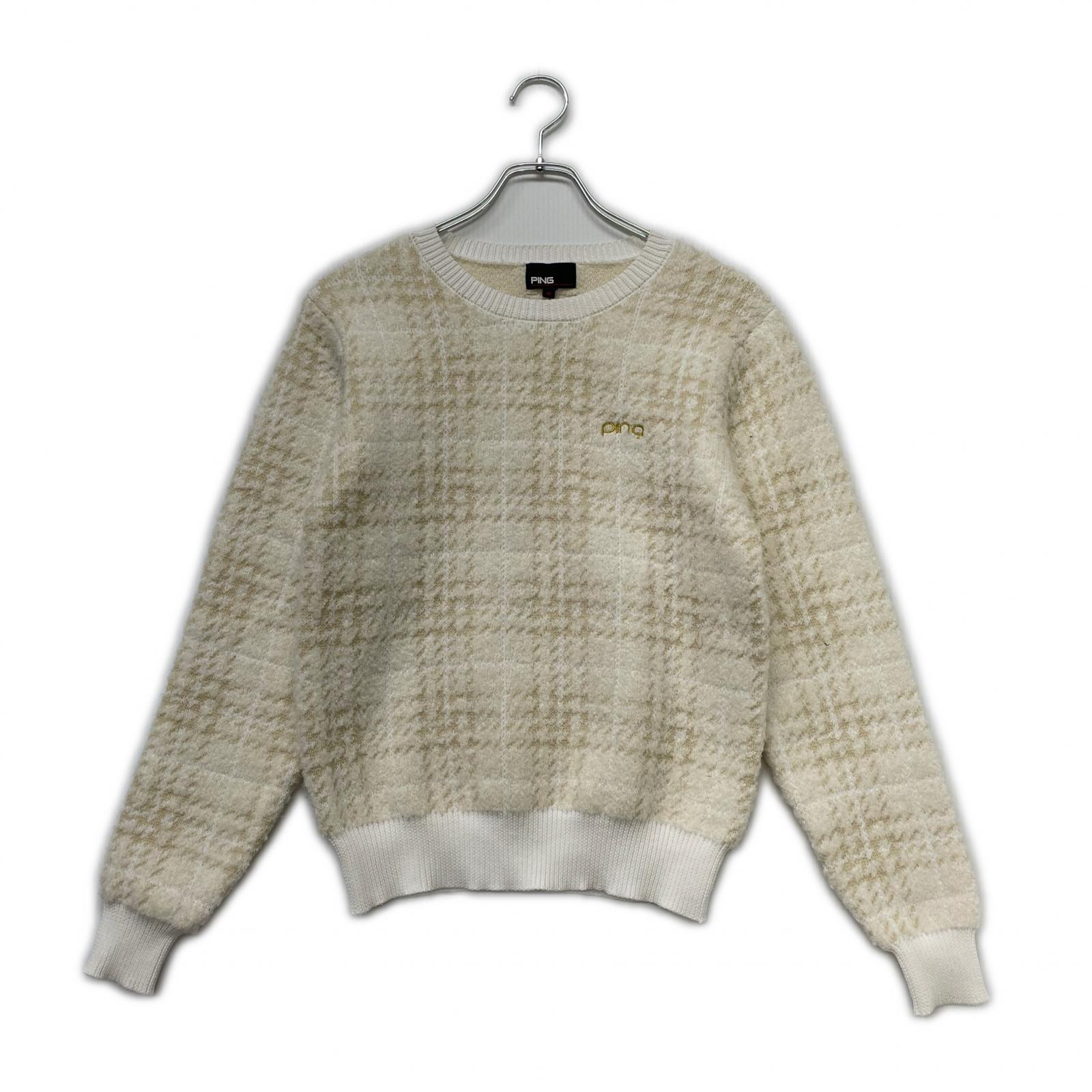 新品23区ゴルフ　レディーズ　Vネックセーター ホワイト　グレー　Mサイズ 新品23区ゴルフ レディーズ Vネックセーター ホワイト グレー Mサイズ