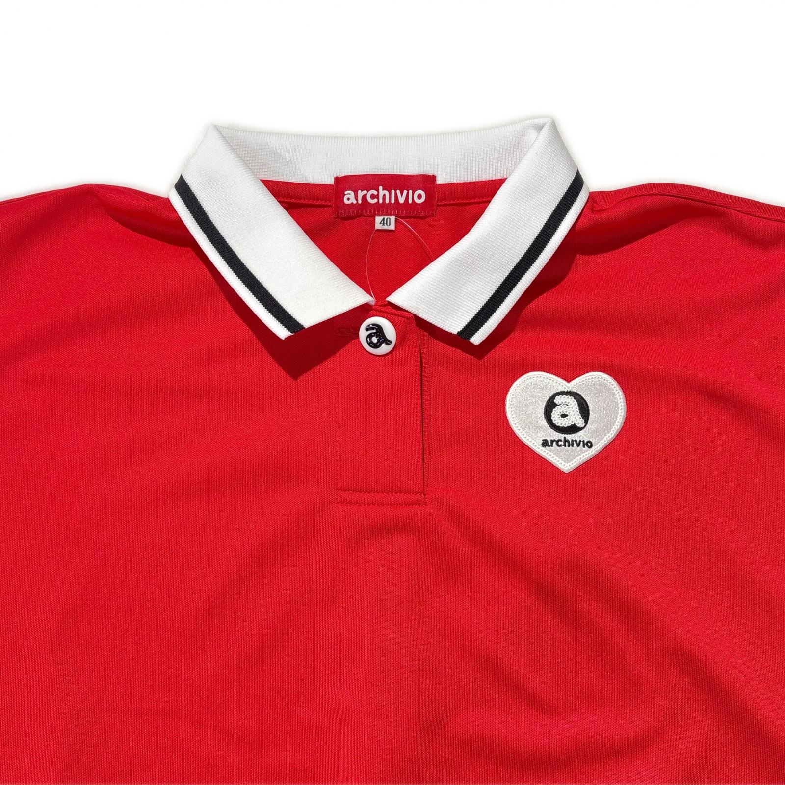 専用 新品 アルチビオ archivio 長袖 ポロシャツ レッド サイズ40 新品 アルチビオ archivio ゴルフウェア ポロシャツ レッド 長袖