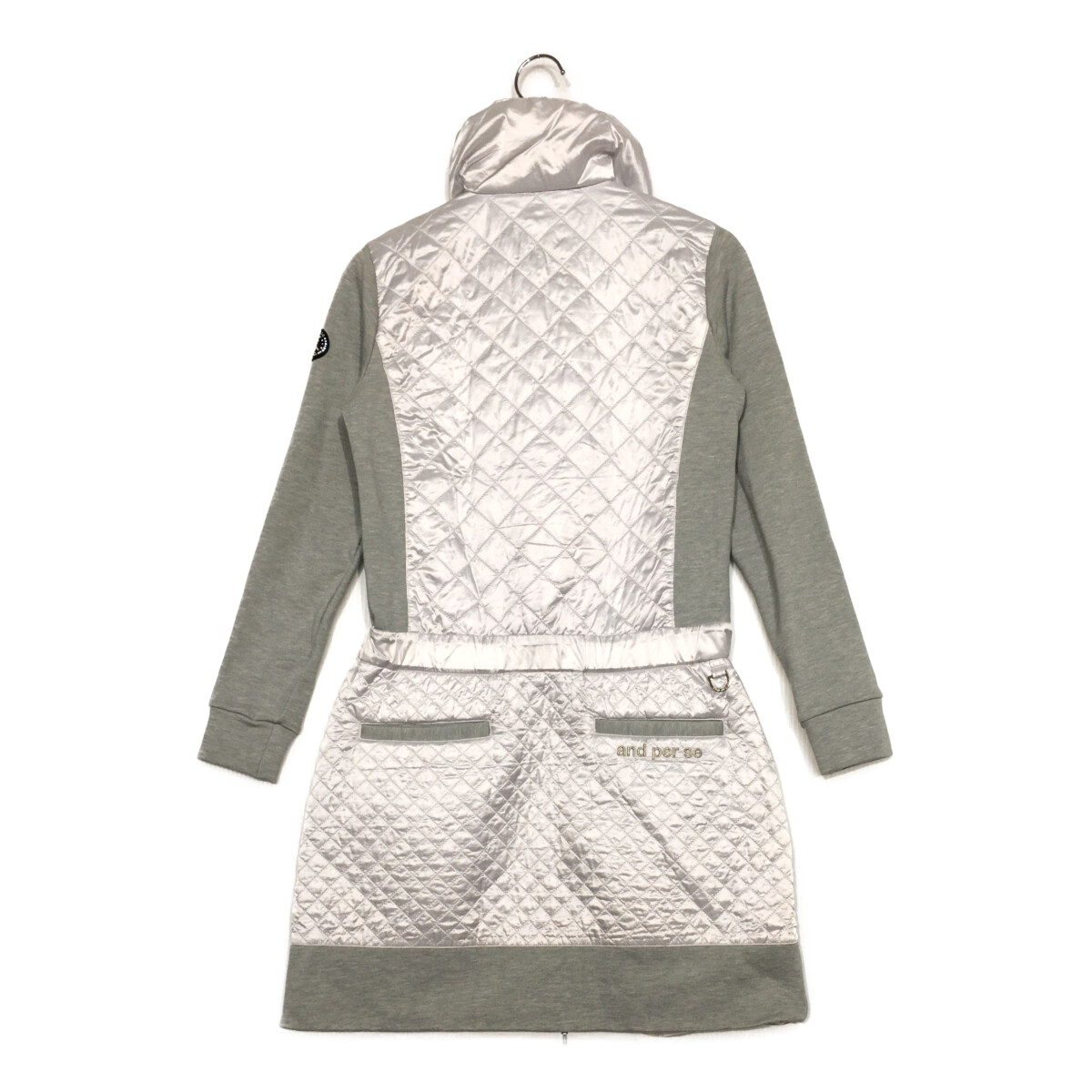 中古 レディース アンパスィ and per se ワンピース M グレー ダブル