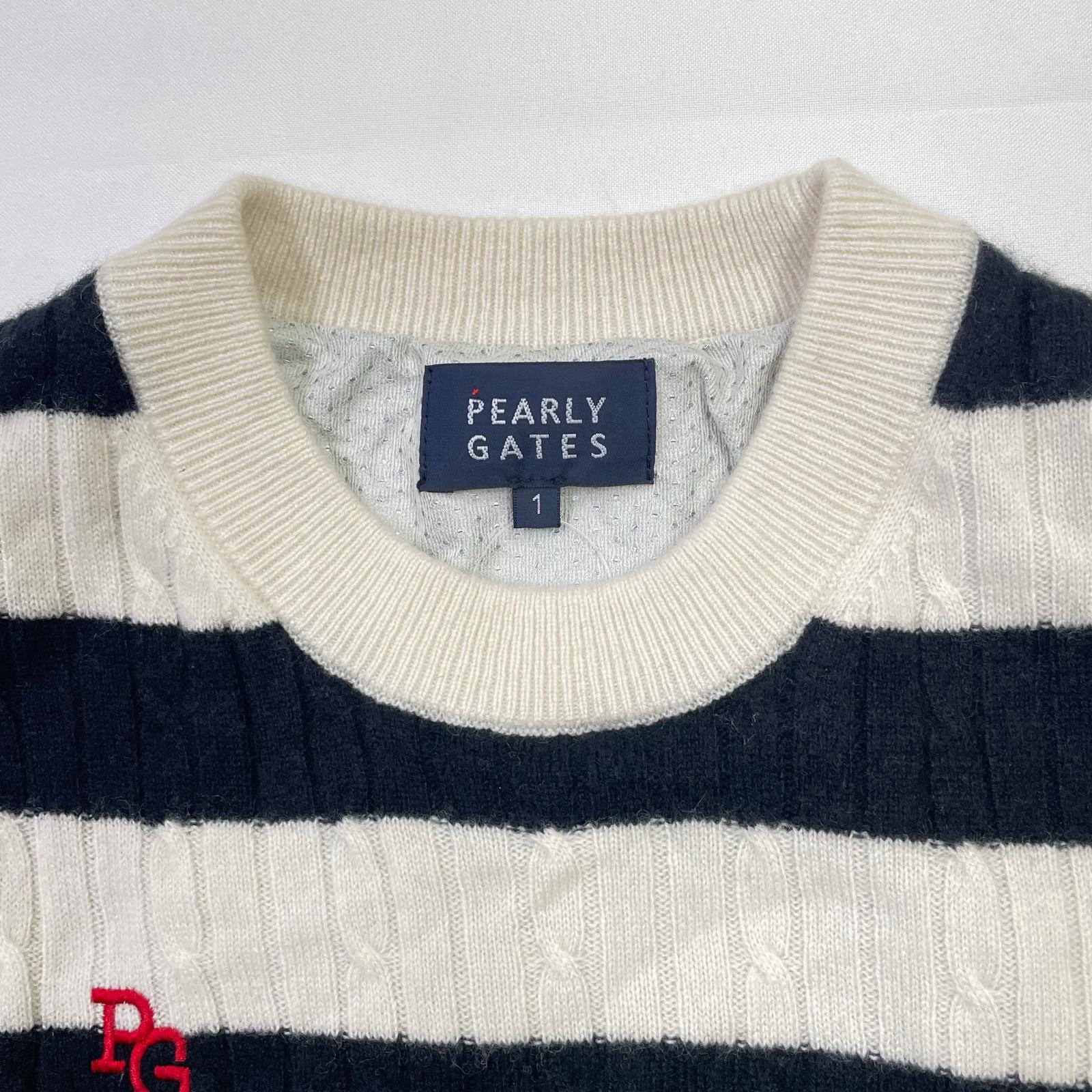 中古 レディース パーリーゲイツ PEARLY GATES セーター 1(M) 白×黒