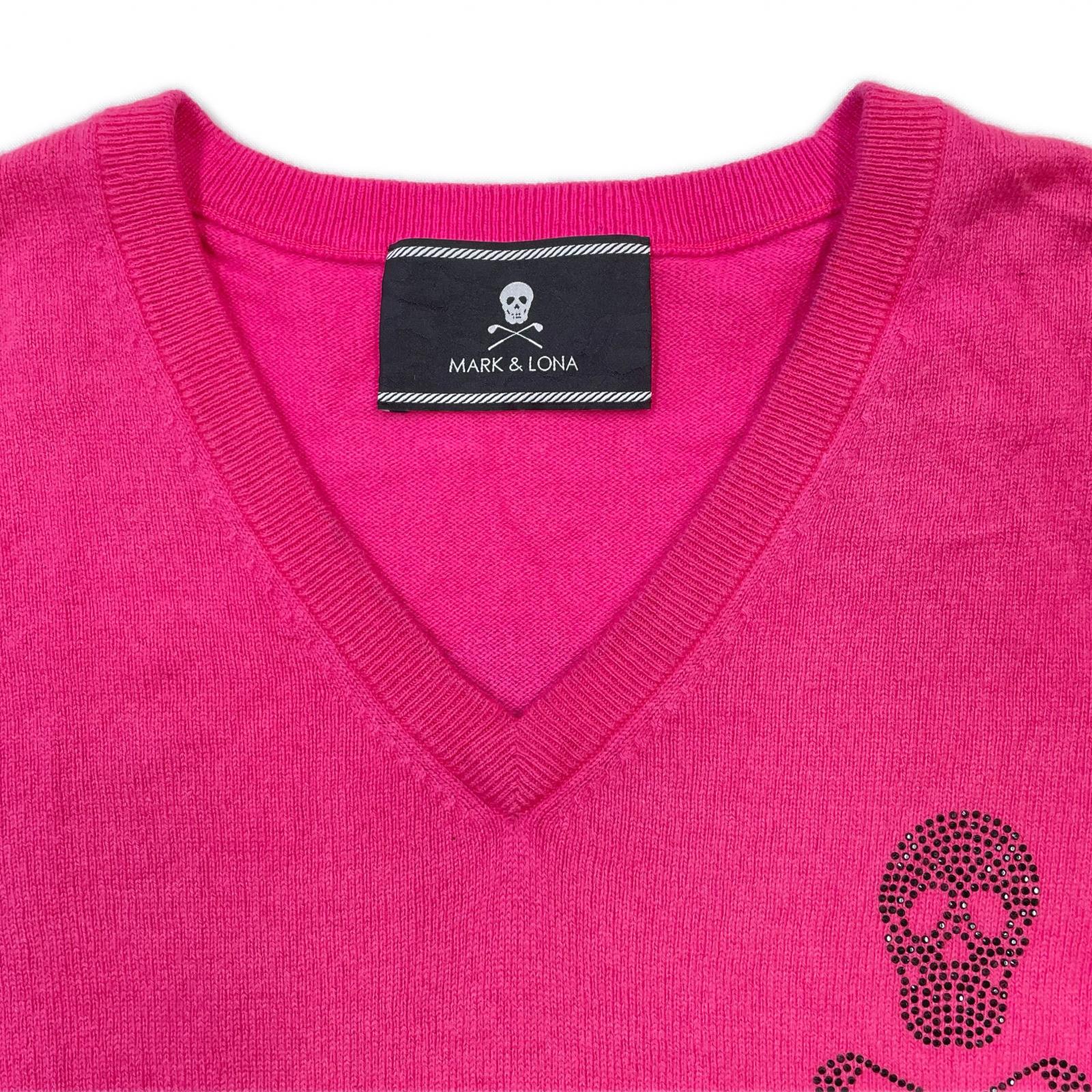 MARK&LONA マークアンドロナ Vネック ニット セーター L ピンク 中古 メンズ マークアンドロナ MARK&LONA セーター XL ピンク Vネック