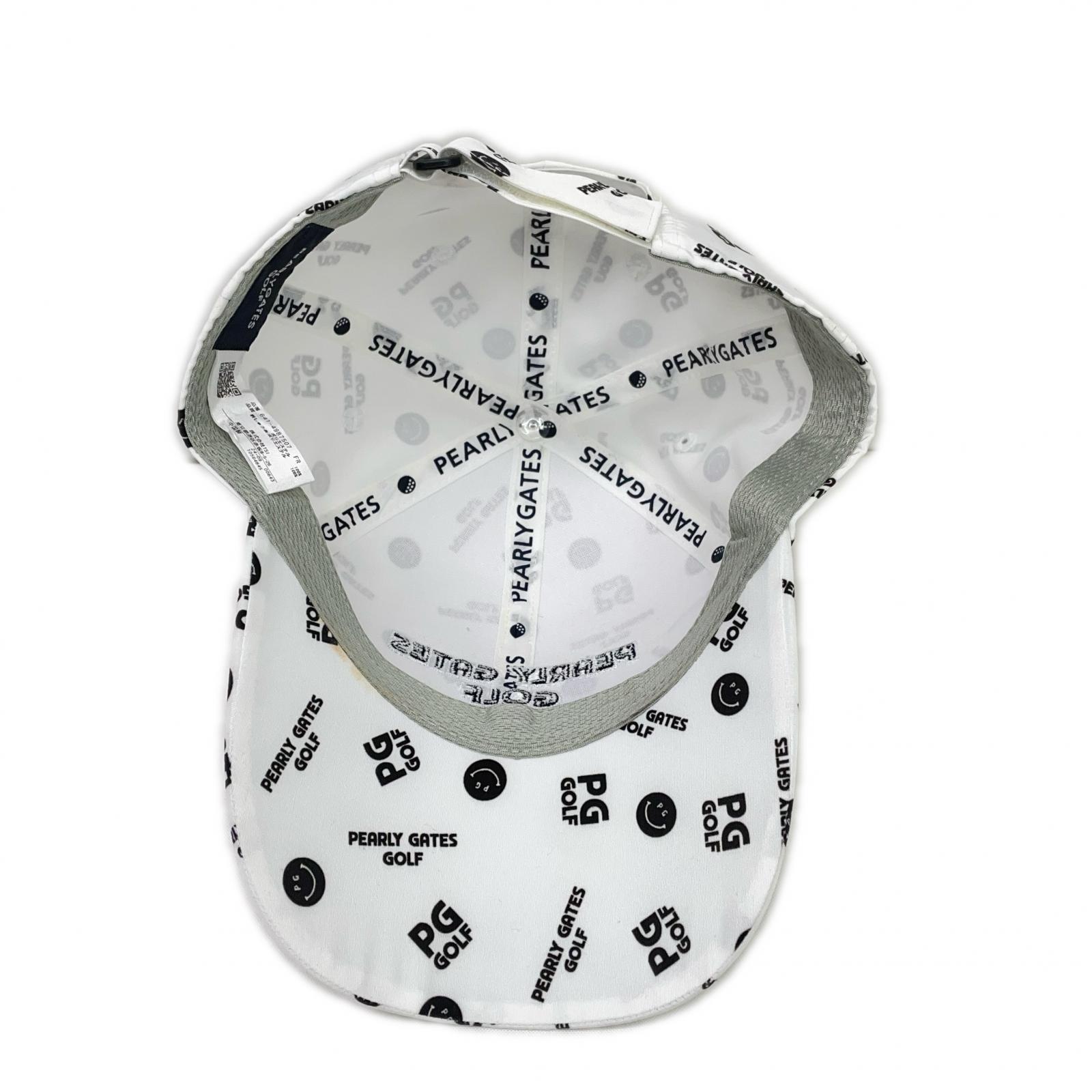 中古 パーリーゲイツ PEARLY GATES キャップ フリー 白 ホワイト
