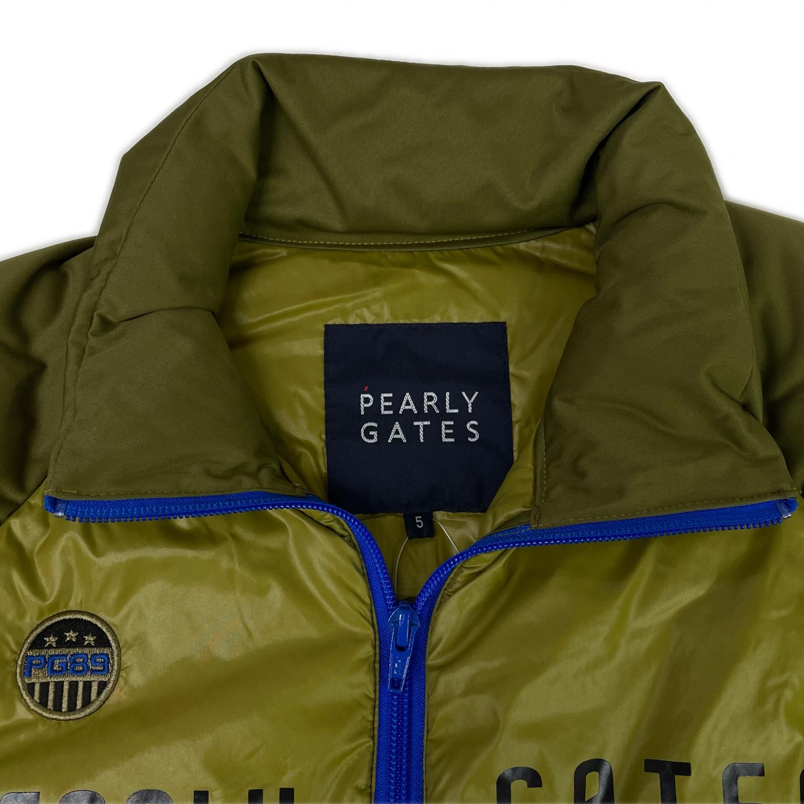 パーリーゲイツ PEARLY GATES ダウン サイズ5 イエロー グリーン 中古 メンズ パーリーゲイツ PEARLY GATES ダウンジャケット 5(L