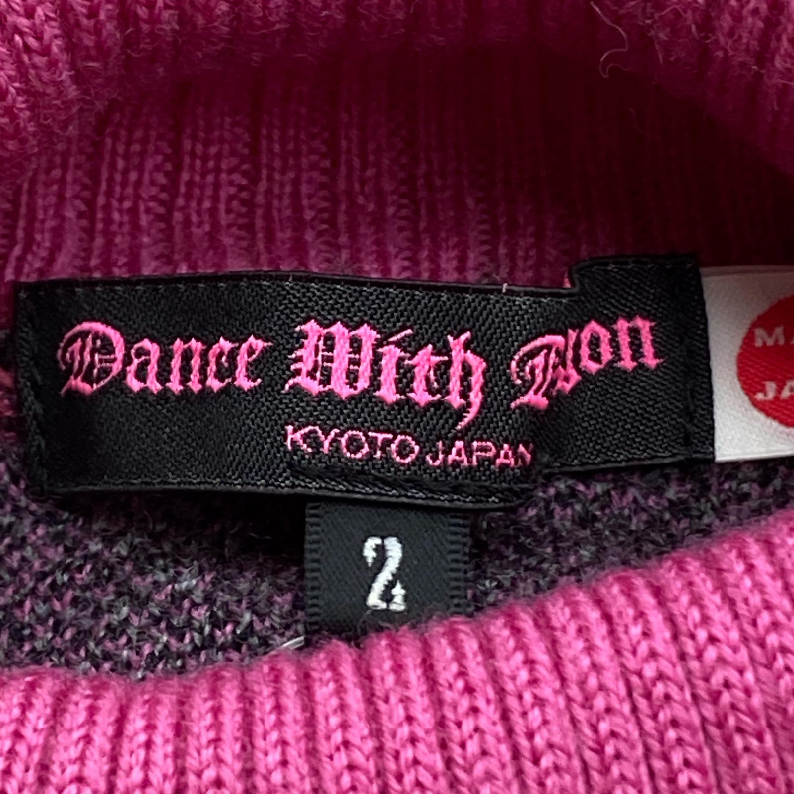 Dance With Dragon ピンク スカル 刺繍 ニット 中古 レディース ダンスウィズドラゴン DANCE WITH DRAGON セーター 2