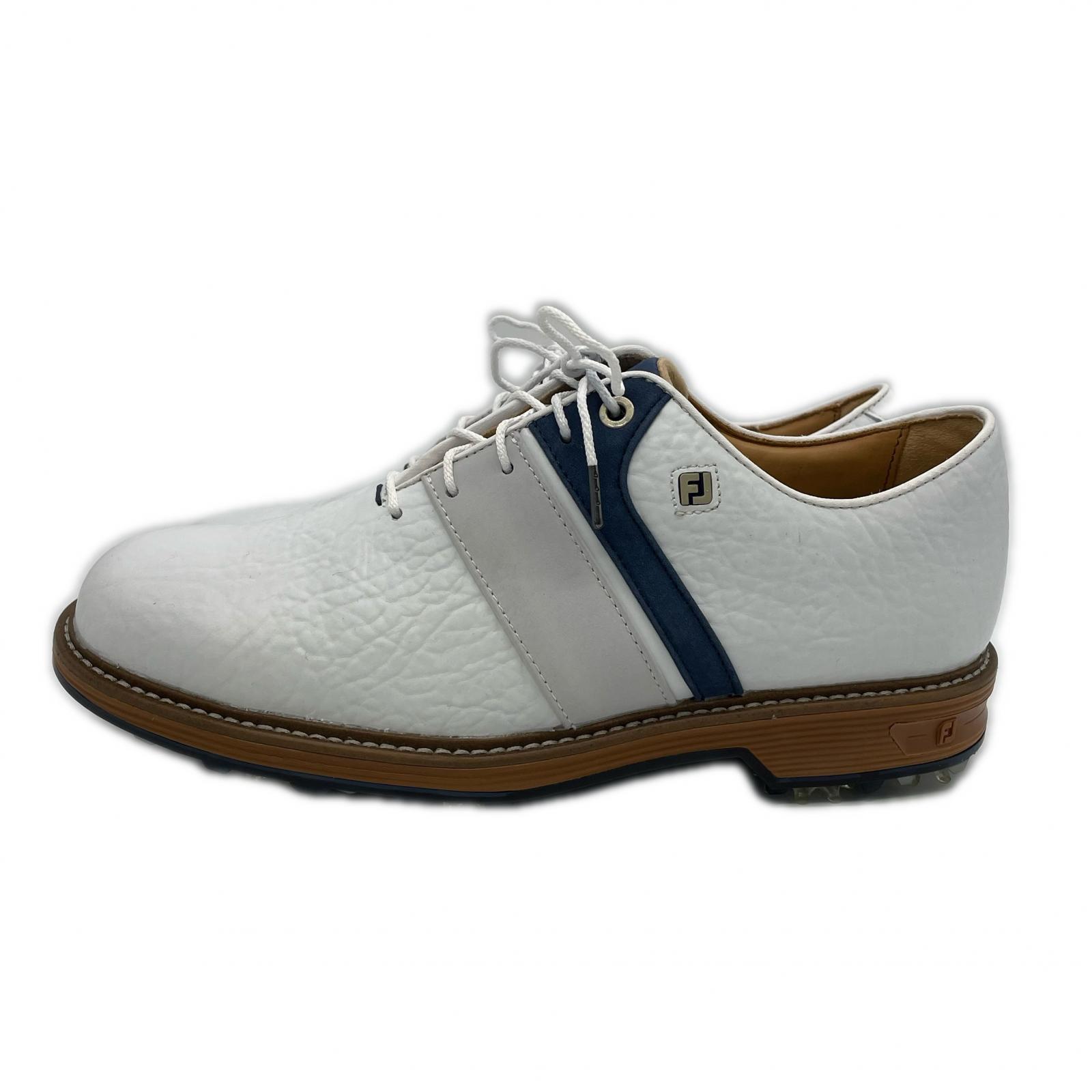 中古 フットジョイ FootJoy ゴルフシューズ 25 ホワイト×ネイビー