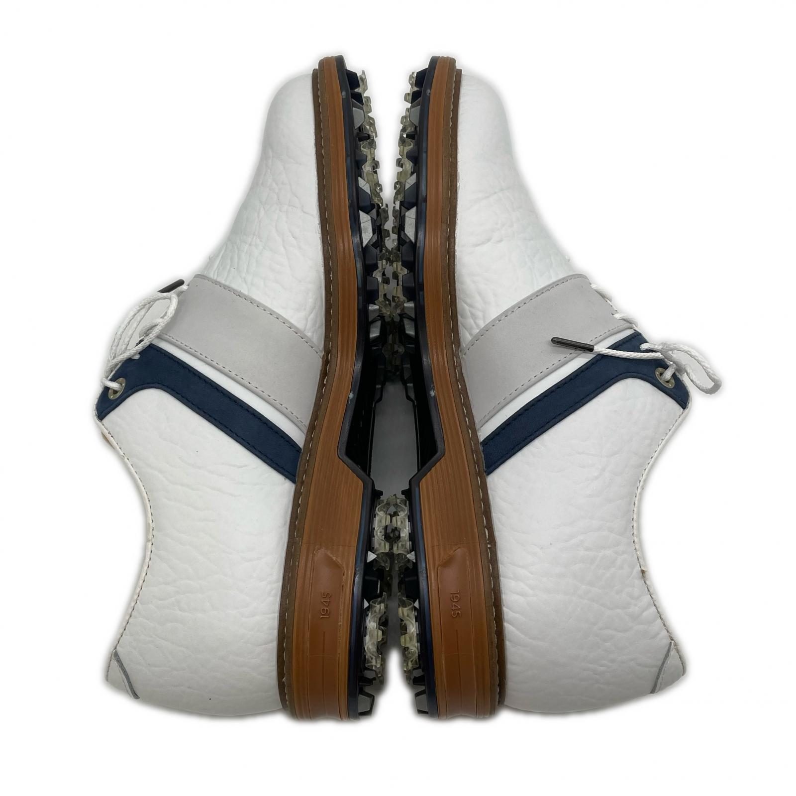 中古 フットジョイ FootJoy ゴルフシューズ 25 ホワイト×ネイビー