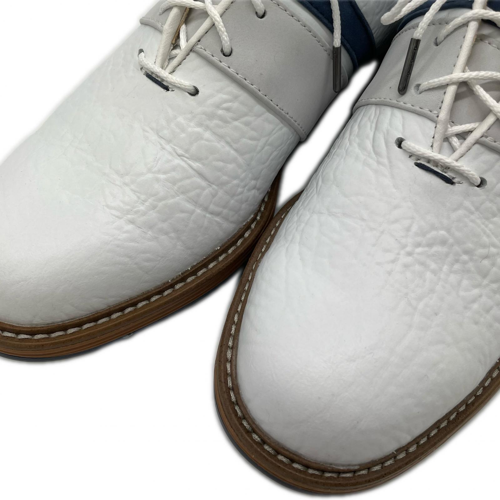 中古 フットジョイ FootJoy ゴルフシューズ 25 ホワイト×ネイビー