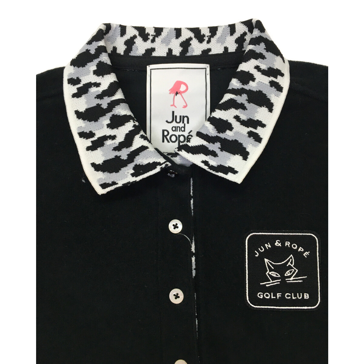 中古 レディース ジュン＆ロペ JUN&ROPE セットアップ M 黒 白 半袖