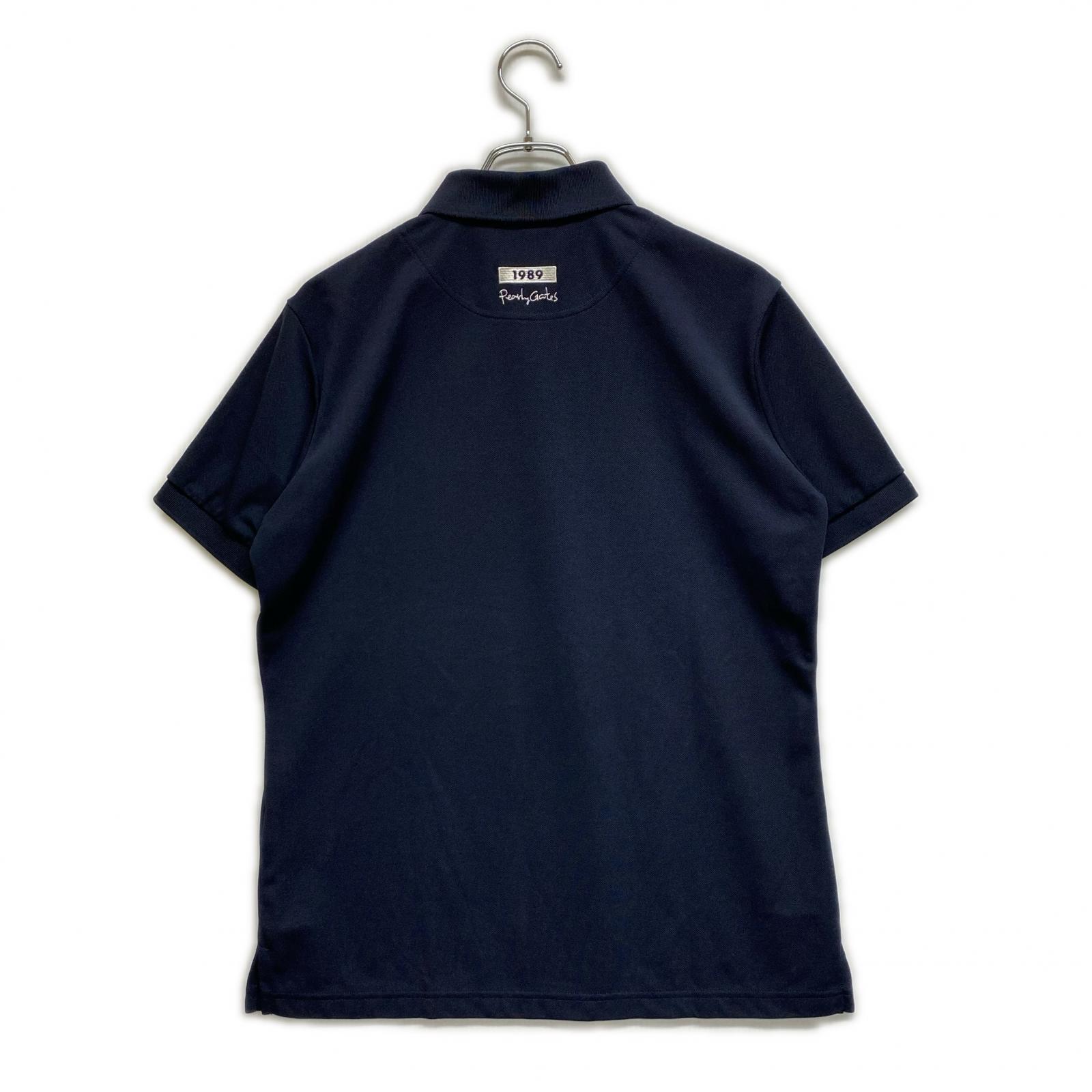 パーリーゲイツ コットン鹿の子 襟バックプリント ポロシャツ（NAVY／4） 中古 メンズ パーリーゲイツ PEARLY GATES 半袖ポロシャツ 5(L) 紺