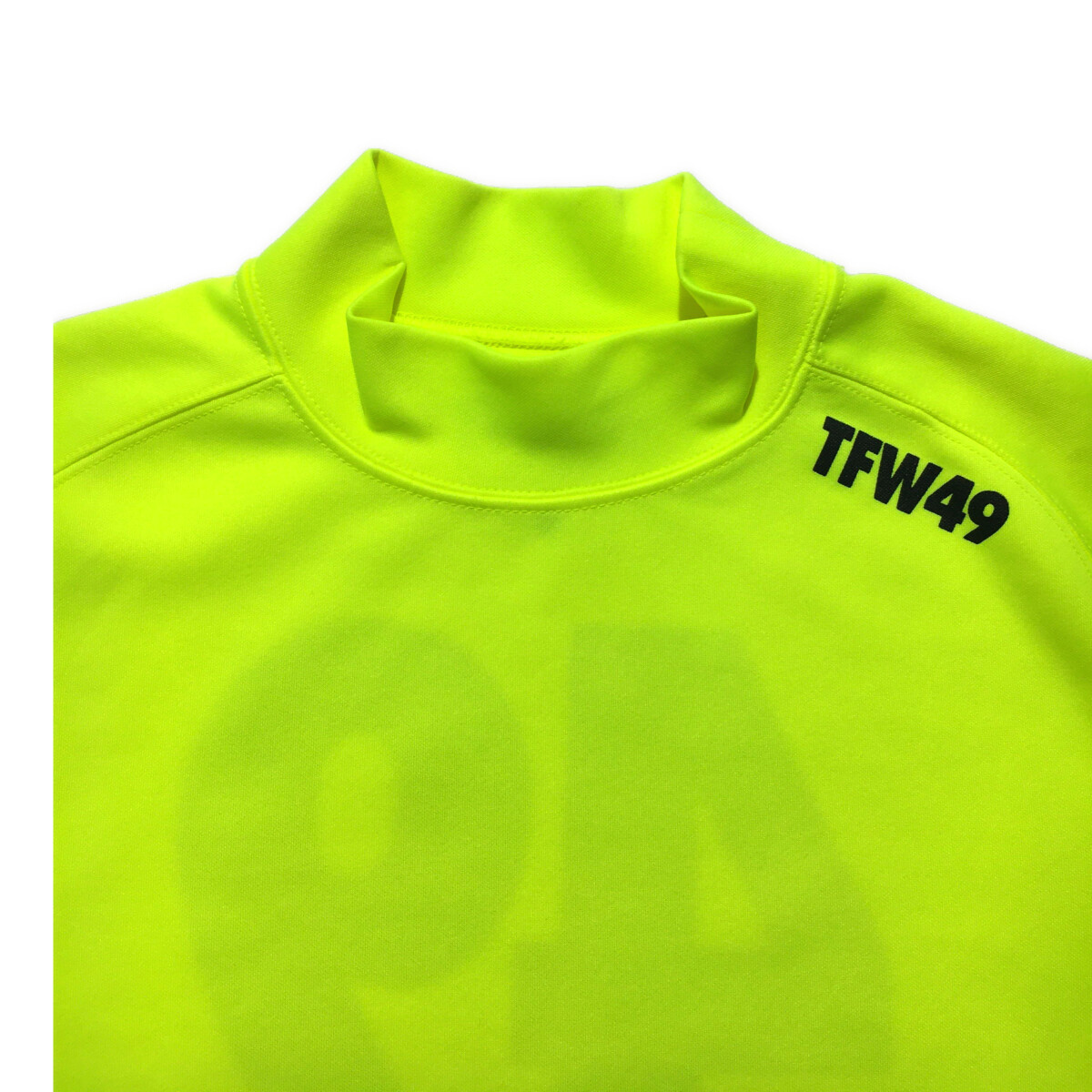 TFW49 モックネック蛍光イエロー 半袖シャツ 中古 メンズ ティーエフダブリュー フォーティーナイン TFW49 半袖 メンズウェア